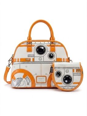 🔸RARE 2 Piece SET🔸Loungefly Star Wars BB-8 Dome Satchel & Matching Coin Purse